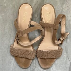 RAYE Woven Braided Strap Tan Sandals Size 37